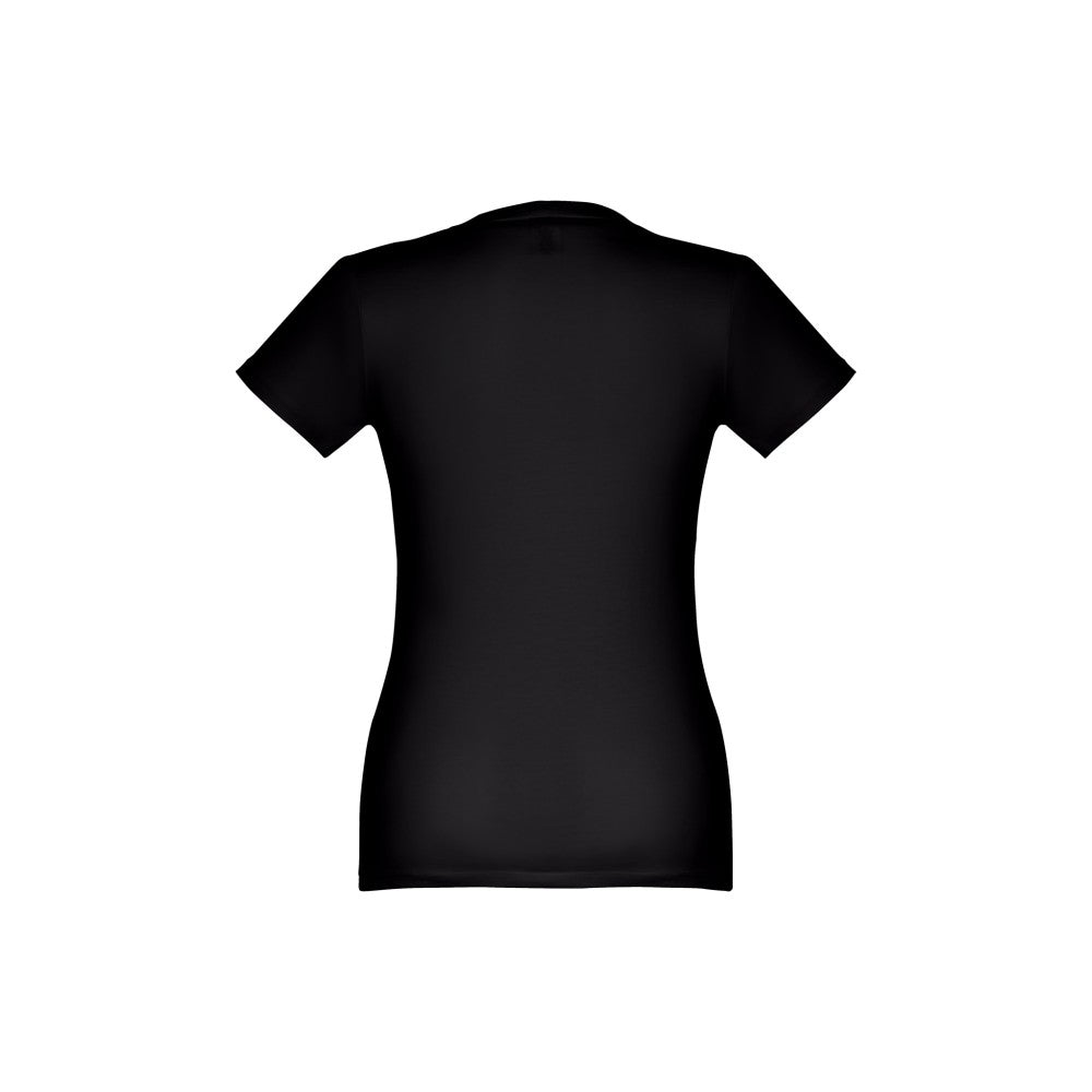Damen Arbeitsshirt T-Shirt schwarz Produktfoto Ruecken – Markendruckerei DTF