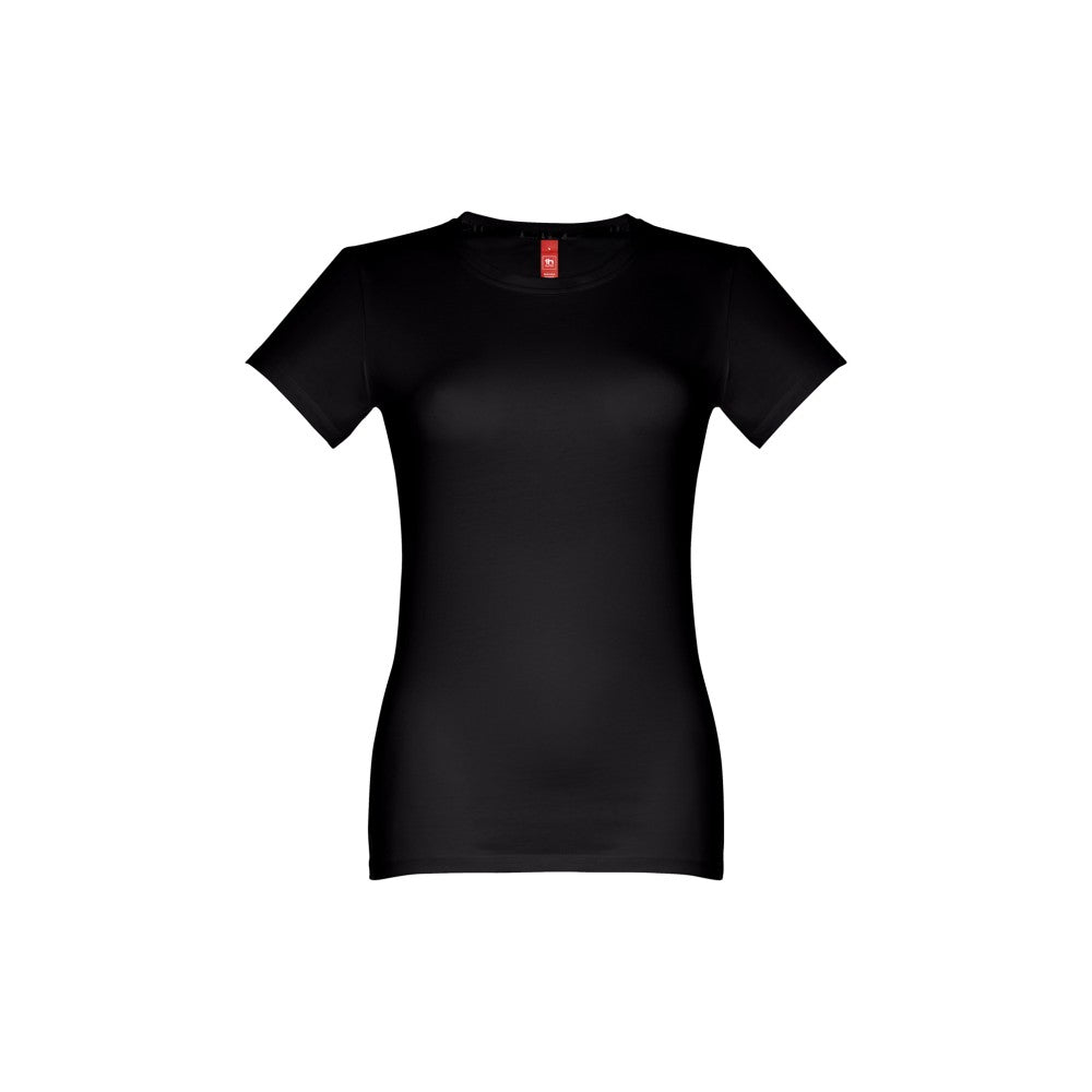 Damen Arbeitsshirt T-Shirt schwarz Produktfoto vorne – DTF Druck bedrucken