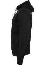 Herren Premium Hoodie Produktfoto Rueckenansicht schwarz – DTF Druck