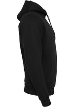 Herren Premium Hoodie Modelfoto Rueckenansicht – Logodruck DTF Markendruckerei