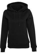 Damen Hoodie Produktfoto vorne schwarz ohne Model – DTF Druck Markendruckerei
