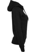 Damen Hoodie schwarz Produktfoto vorne – DTF Druck Markendruckerei bedrucken