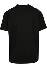 Oversize T-Shirt Rundhals schwarz Produktfoto Seitenansicht – DTF Logodruck