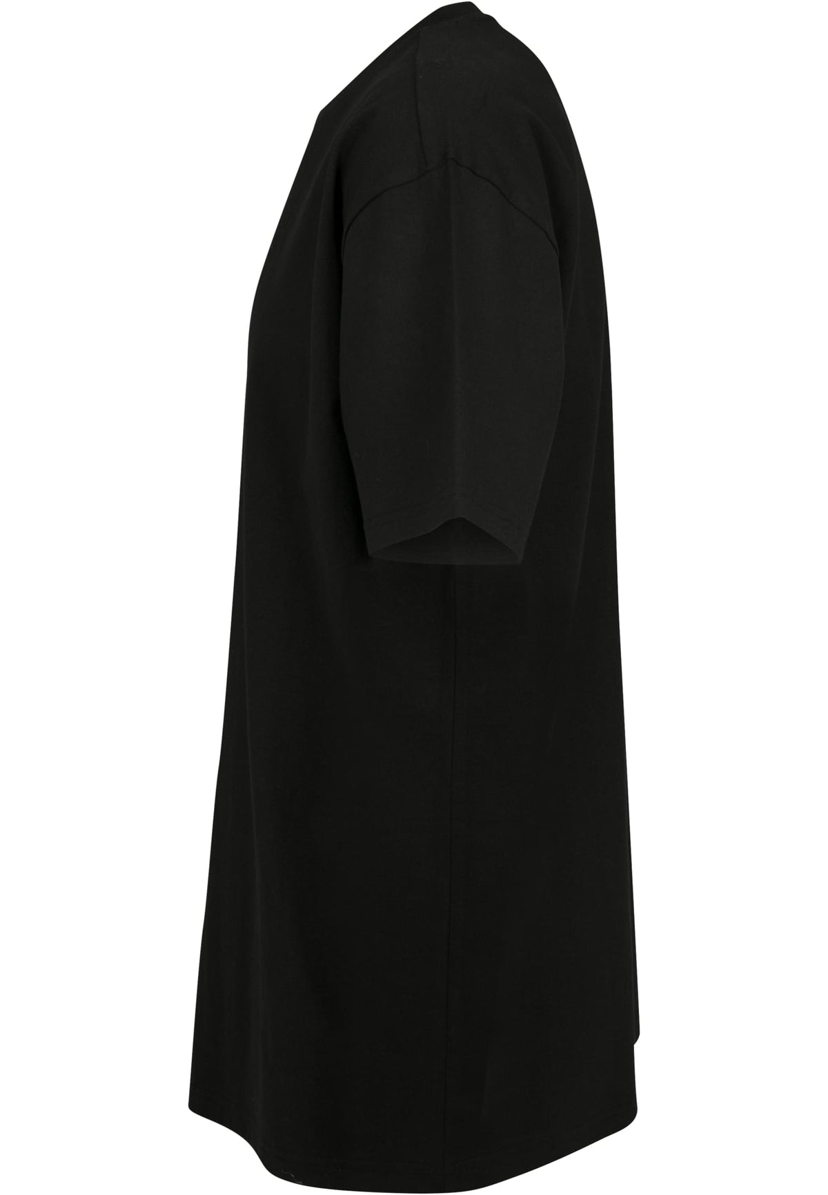 Oversize T-Shirt Rundhals Seitenansicht Produktfoto – DTF Logodruck ab 1 Stueck