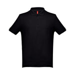 Pique Poloshirt schwarz Detailfoto Kragen – DTF Druck Firmenkleidung Markendruckerei