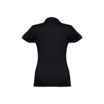 Damen Pique Poloshirt schwarz Produktfoto – Logodruck bedrucken lassen DTF