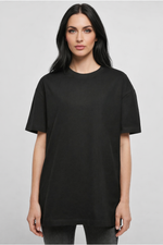 Damen Oversize T-Shirt Rundhals schwarz Modelfoto – DTF Druck Markendruckerei